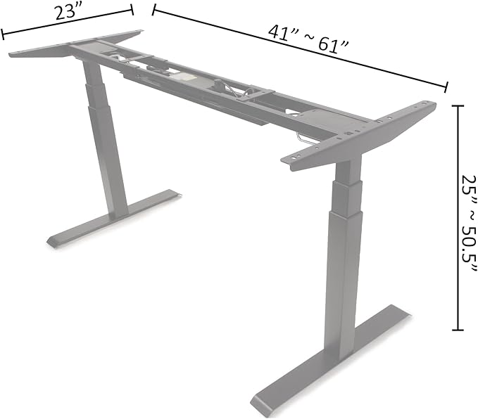 ApexDesk K Series Dual Motor Electric Adjustable Standing Computer Desk for Home and Office Width and Height Adjustable (Black Frame only) - LeafyLoom