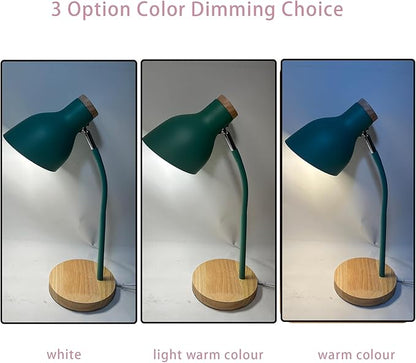 Himmel Desk Lamp, Adjustable Metal Table Lamp, Children's Table Lamp for Bedroom, Living Room, E27 Socket Reading Next to Lamp (Green) - LeafyLoom