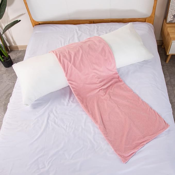 Full Body Pillow for Adults, Long Pillow for Sleeping, Large Firm Bed Pillow for Side Sleepers with Cover, 20x54 Inches (Pink) - LeafyLoom