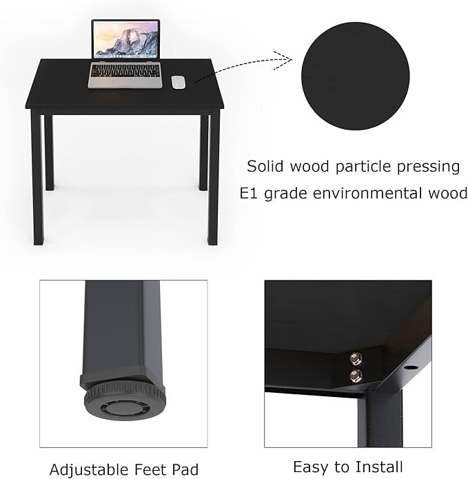 SDHYL 31.4 inch Study Computer Desk, Small Writing Desk, Modern Simple Style PC Table for Home Office, Black - LeafyLoom