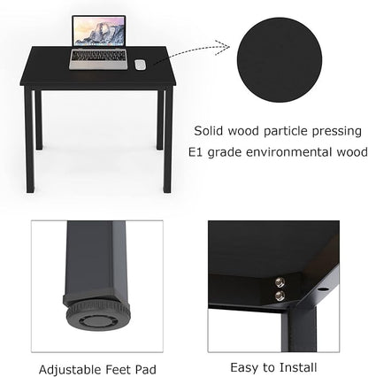 SDHYL 31.4 inch Study Computer Desk, Small Writing Desk, Modern Simple Style PC Table for Home Office, Black - LeafyLoom