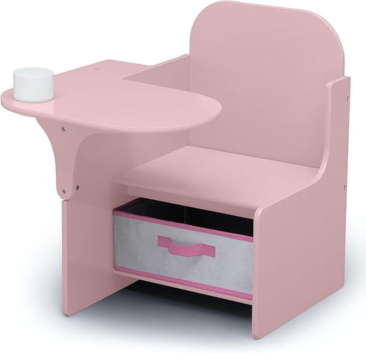 Delta Children MySize Chair Desk with Storage Bin - Greenguard Gold Certified, Dusty Rose - LeafyLoom