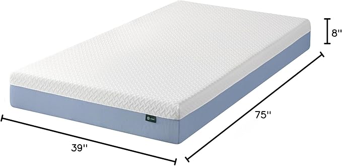 ZINUS 8 Inch Cooling Essential Memory Foam Mattress [New Version], Twin, Fiberglass Free, Medium Feel, Cooling Airflow Memory Foam, Certified Safe Foams & Fabric, Mattress in A Box - LeafyLoom