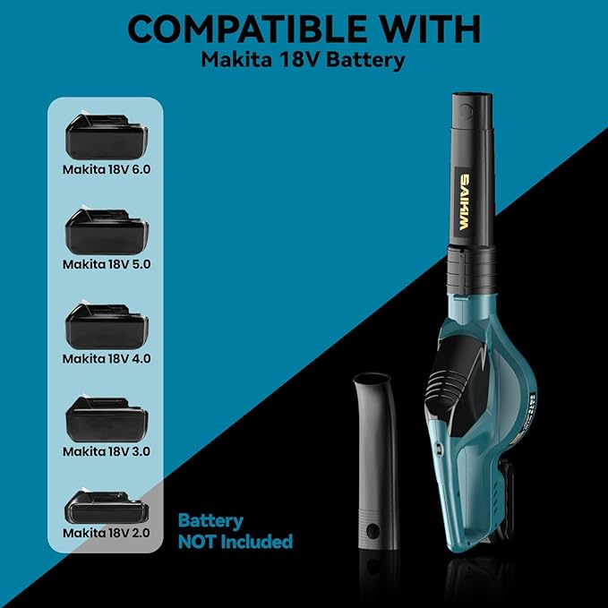 Cordless Leaf Blower for Makita 18V Battery,Handheld Electric Jobsite Air Blower,5 Variable Speed Up to 100MPH,120 CFM Powerful for Lawn Care,Snow Blow,Yard Clean(Battery Not Included) - LeafyLoom