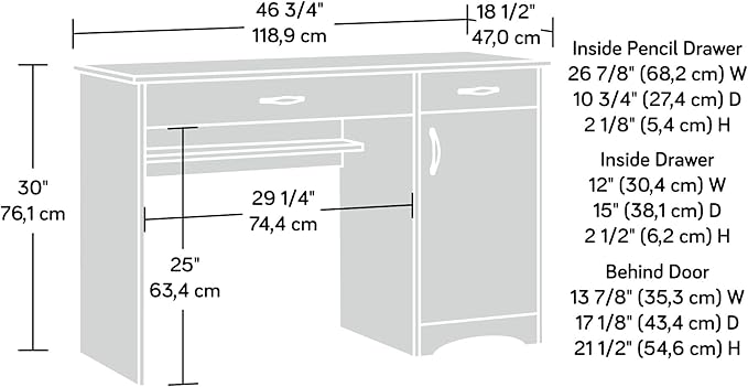 Sauder Beginnings Desk, Cinnamon Cherry finish - LeafyLoom