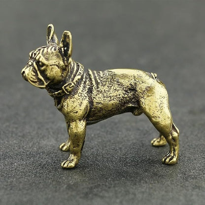 Vintage Solid Brass Miniature - Delicate Bulldog Desk Ornament for Pet Enthusiasts - Exquisite Collectible and Home Décor Accent（Bulldog） - LeafyLoom