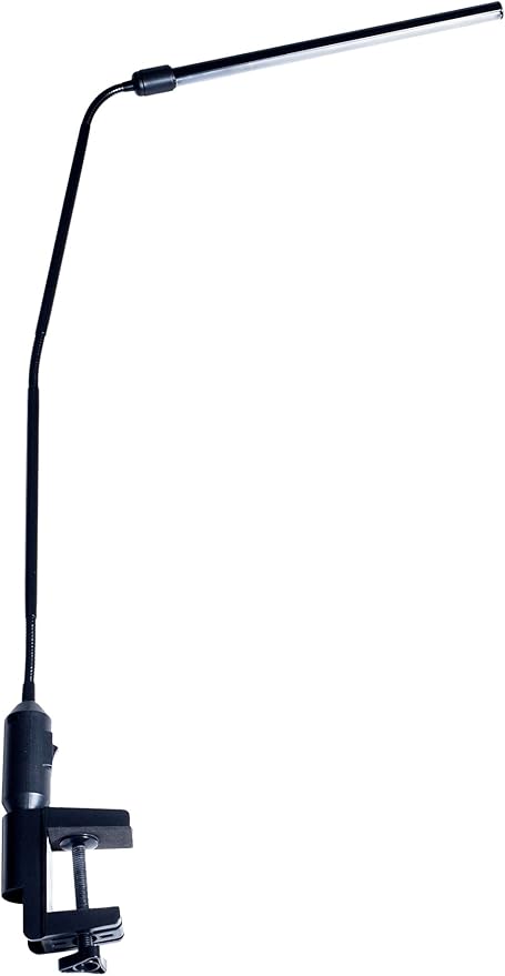 Lavish Home 72-L092-B Desk Lamp with Clamp-Modern Contemporary LED Clip on Light for Table-Home Office or Dorm Room Accessories, 41", Black - LeafyLoom