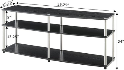 Convenience Concepts Designs2Go 3 Tier 60" TV Stand, Black - LeafyLoom