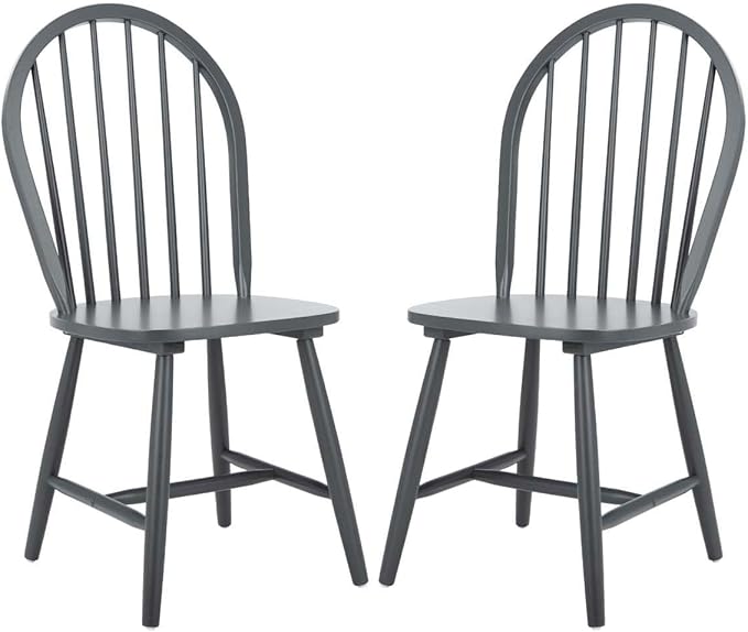 Safavieh Home Camden Farmhouse Grey Spindle Back Dining Chair, Set of 2 - LeafyLoom