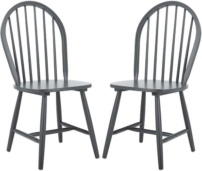 Safavieh Home Camden Farmhouse Grey Spindle Back Dining Chair, Set of 2 - LeafyLoom