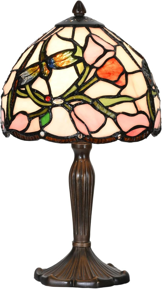 Tiffany Lamp Tulip Design Stained Glass Table Lamp for Living Room Bedroom Bedside Nightstand Home Office (Tulip) - LeafyLoom