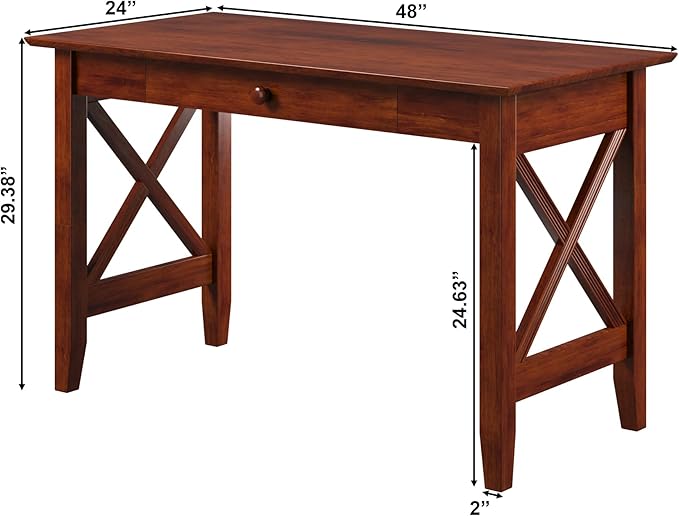 AFI Lexi Desk with Drawer, Brown, Multipurpose Desk - LeafyLoom