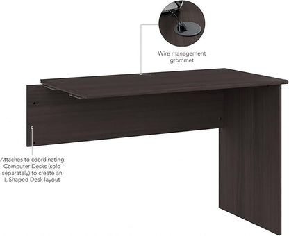 Bush Furniture Cabot 42W Shell Desk Return, 48W x 24D, Heather Gray - LeafyLoom