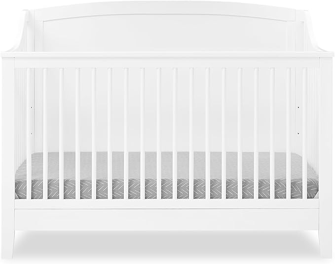 Delta Children Campbell 6-in-1 Convertible Crib - Greenguard Gold Certified, Bianca White - LeafyLoom