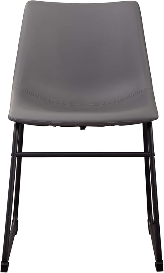 Signature Design by Ashley Centiar Urban Industrial 19" Faux Leather Bucket Dining Chair, 2 Count, Gray - LeafyLoom