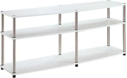 Convenience Concepts Designs2Go 3 Tier 60" TV Stand, White - LeafyLoom