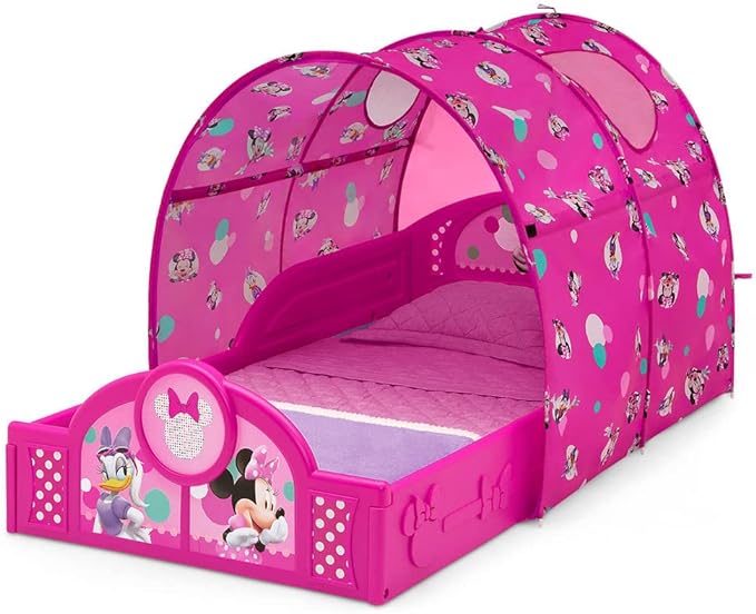 Delta Children Sleep and Play Toddler Bed with Tent, Minnie Mouse - LeafyLoom