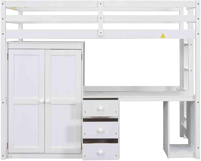 Queen Size Murphy Bed with Removable Shelves for Adults,Wood Platform Bedframe w/USB Port, Can Change into Cabinet, Save Space Design, for Bedroom, Apartments, White - LeafyLoom