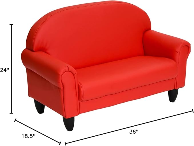 Children's Factory Red As We Grow Toddler Sofa - LeafyLoom