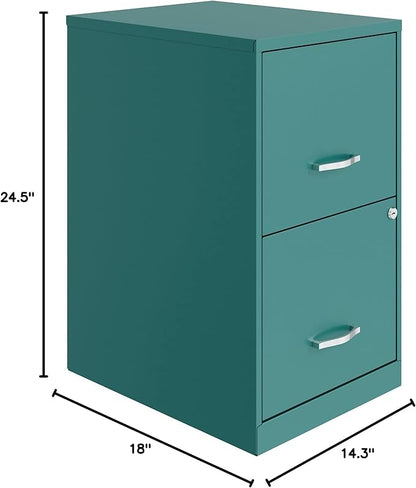 Lorell SOHO File Cabinet, Teal - LeafyLoom