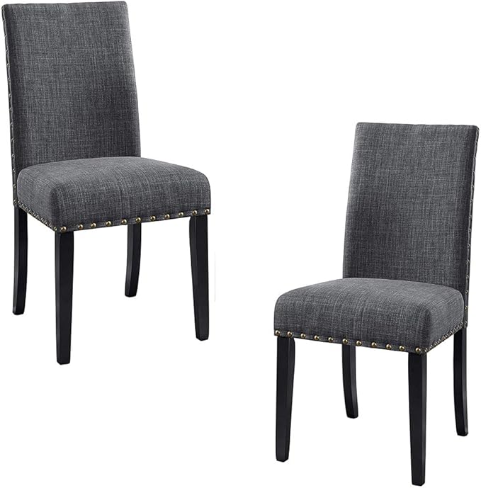 New Classic Furniture Crispin Dining Chair, 2-Pack, Granite - LeafyLoom