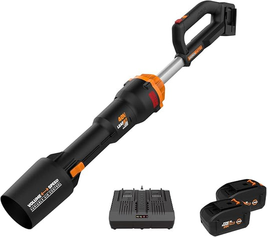 WORX Nitro 40V LEAFJET WG585 Leaf Blower Cordless with Battery & Charger, PowerShare, Blowers for Lawn Care Up to 165 MPH 620 CFM, Lightweight with High-Power Turbine Fan and Brushless Motor - LeafyLoom