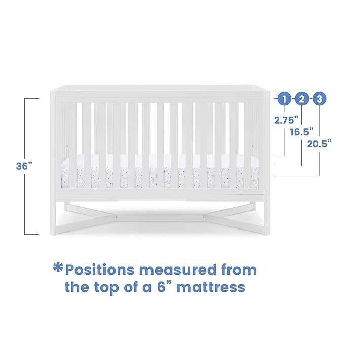 Delta Children Tribeca 4-in-1 Baby Convertible Crib, Bianca White - LeafyLoom