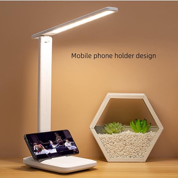 LED Desk Lamp, Dimmable Table Lamp with 3 Color Temperatures, Eye-Caring Reading Lamp with a Built-in Lithium Battery , USB Rechargeable, Touch Control, Study Lamp, Table Lamp, White - LeafyLoom