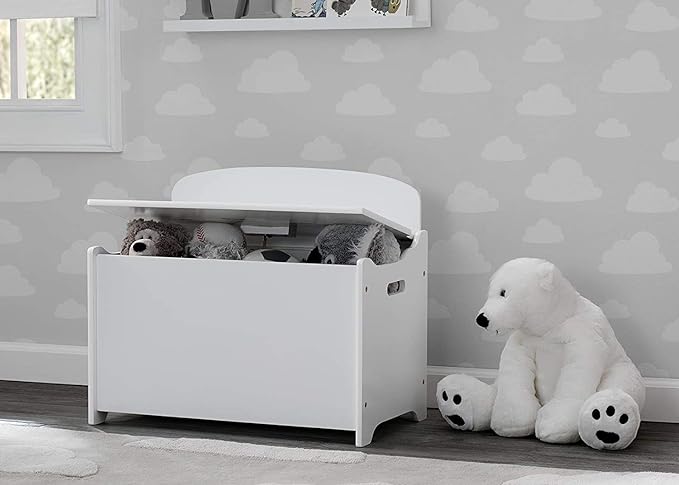 Delta Children MySize Deluxe Toy Box, Bianca White - LeafyLoom