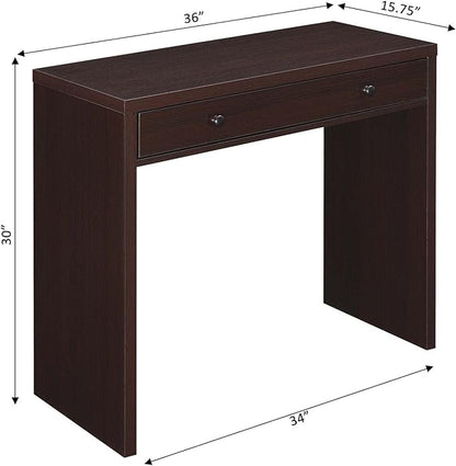 Convenience Concepts Northfield Desk with Drawer, Espresso - LeafyLoom