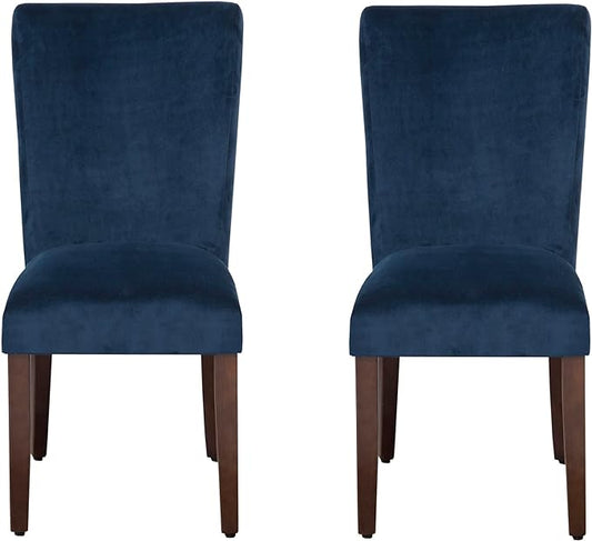 HomePop Parsons Classic Dining Room Tables and Chairs, Pack of 2, Dark Navy - LeafyLoom