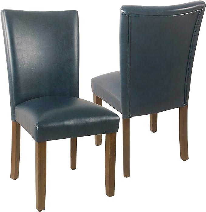 HomePop Parsons Classic Dining Room Tables and Chairs, Pack of 2, Dark Blue - LeafyLoom