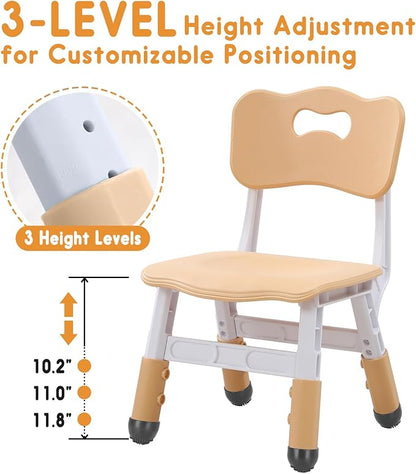 kids chair adjustable height Children chairs suitable for Children age 2-8 with foot covers for home classroom kindergarten and children's venues two-pack - LeafyLoom