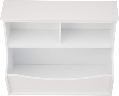 Amazon Basics Children's Multi-Functional 3 Shelf Bookcase and Toy Storage Bin, White, 14.84" D x 31.25" W x 24.56" H - LeafyLoom