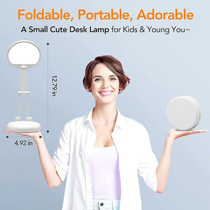 Battery Operated Lamp Rechargeable Lamp Foldable & Portable Light, 8 Brightness Dimmable Cordless Lamp Rechargeable Light Wireless Lamp Mini Lamp, Battery Lamp Battery Lights Nail Light for Desk, LED - LeafyLoom