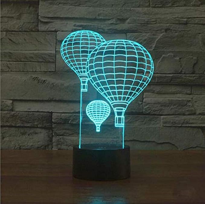 FXUS 3D Hot Air Balloon Night Light Remote Control Touch Switch 16 Color Change LED Light Table Desk Lamp Home Decoration Toy Birthday Xmas Kid Children Gift - LeafyLoom