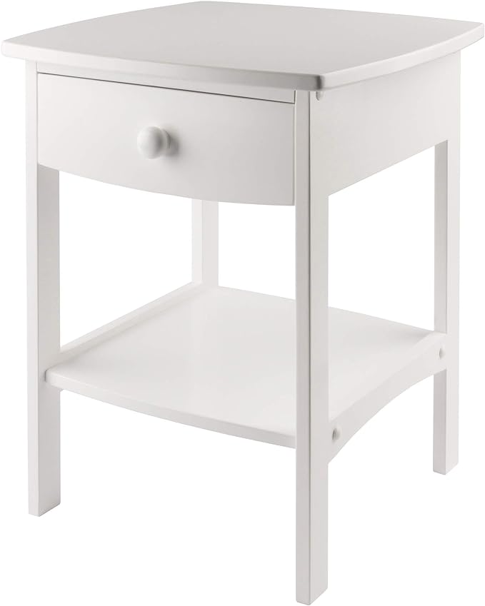 Winsome Basics Solid Wood End Table Nightstand - LeafyLoom