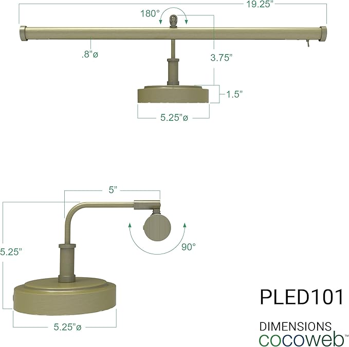 Cocoweb 4" Height Piano Desk Lamp - Antique Brass - PLED101ABD - LeafyLoom