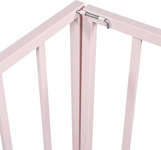 RITSU Queen Size Metal Floor Fence Bed, Montessori Bedframe, with Safety Guardrail and Door, for Children Bedroom, Boys Girls, Apartment, Strong & Durable, Easy to Assemble, Pink - LeafyLoom