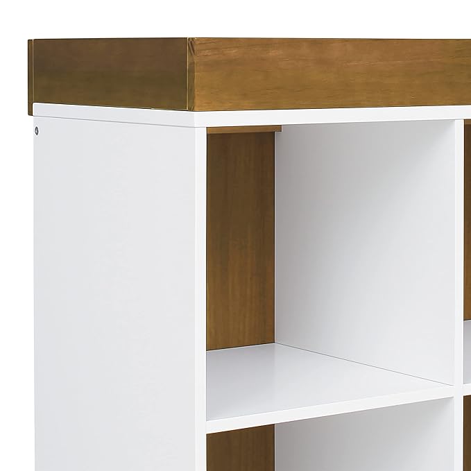 DaVinci Otto Convertible Changing Table and Cubby Bookcase in White and Walnut - LeafyLoom