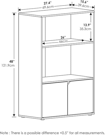 Furinno Jaya Kitchen Storage Shelf with Cabinet, Americano - LeafyLoom