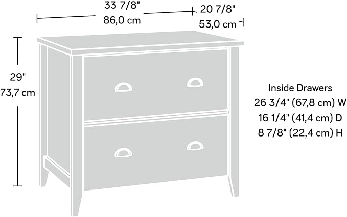 Sauder Summit Station 2-Drawer Lateral File Cabinet, L: 33.86" x W: 20.87" x H: 29.02", Cinnamon Cherry finish - LeafyLoom