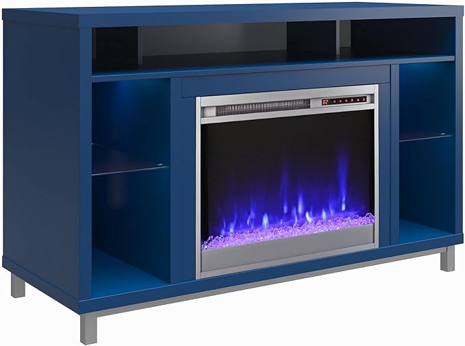 Ameriwood Home Lumina Fireplace TV Stand for TVs up to 48", Navy - LeafyLoom