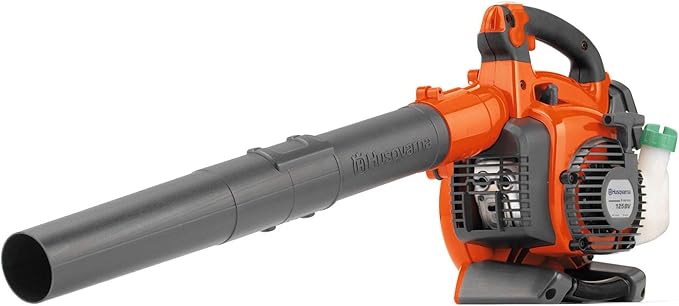 Husqvarna 125BVx Gas Leaf Blower, 28-cc 1.1-HP 2-Cycle Handheld Leaf Blower Vacuum Kit with Mulcher and Vac Bag, 470-CFM, 170-MPH, 12.5-N Powerful Clearing Performance and Ergonomic Design - LeafyLoom