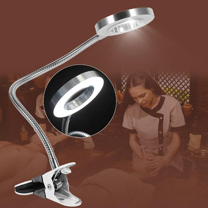 Portable Tattoo LED Lamp, LED Desk Lamp with Clamp, Warm/Cold Light LED USB with Clip for Eyebrow Tattoo Manicure Eyelash Extension and Reading - LeafyLoom