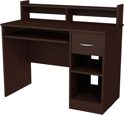 South Shore Axess Desk with Keyboard Tray, Chocolate - LeafyLoom