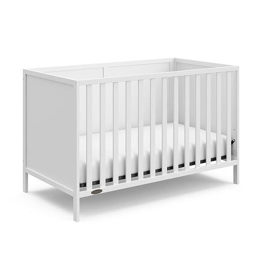 Graco Theo 3-in-1 Convertible Crib (White) - GREENGUARD Gold Certified, Converts to Toddler Bed & Daybed, Fits Standard Full-Size Crib Mattress, 4 Adjustable Mattress Heights - LeafyLoom