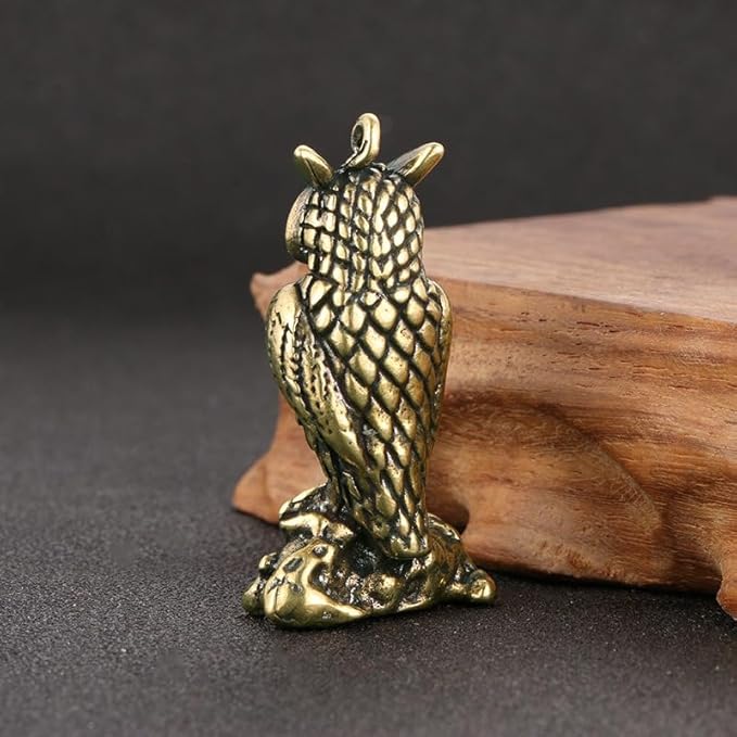 Vintage Solid Brass Owl Figurine - Adorable Desk Decor for Collectors - Perfect Home or Office Accent(Little Owl) - LeafyLoom