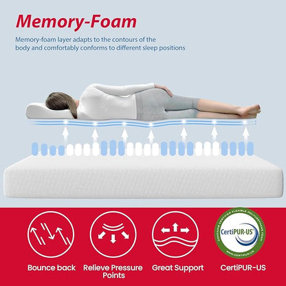 FDW 8 Inch King Mattress Gel Memory Foam Mattress for Cool Sleep & Pressure Relief, Medium Firm Mattresses CertiPUR-US Certified/Bed-in-a-Box/Pressure Relieving （8 inch, King） - LeafyLoom