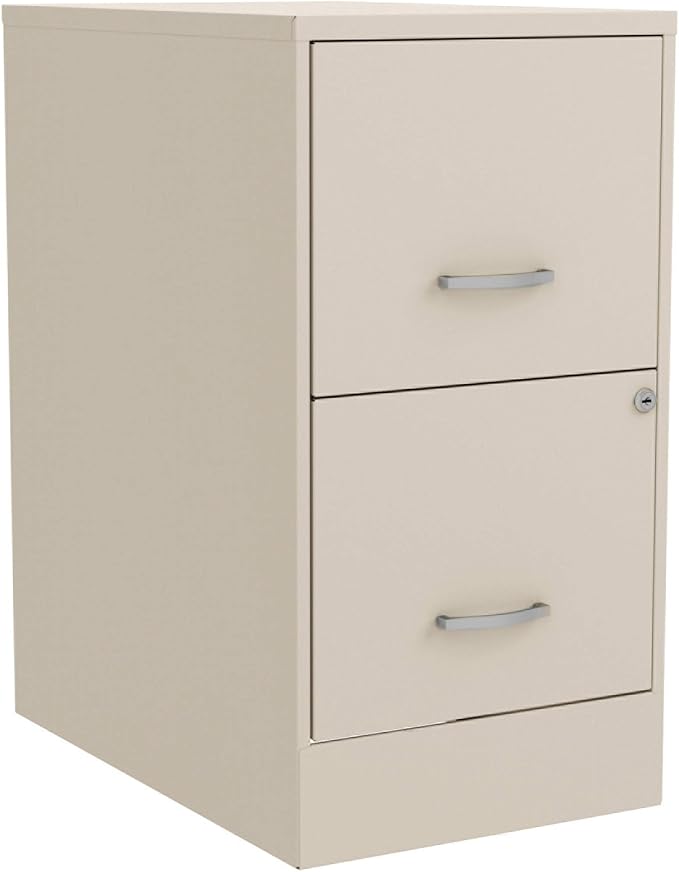 Lorell LYS SOHO File/File 2-Drawer File Cabinet, Stone,Chrome - LeafyLoom